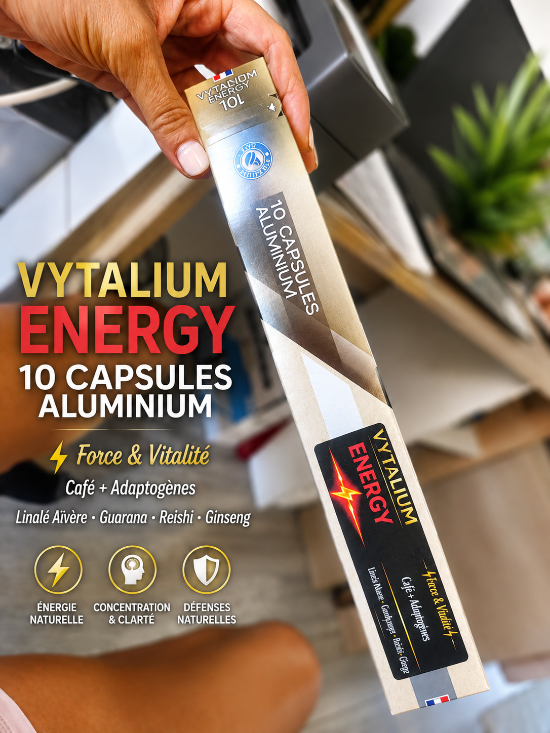 Café énergie champignons adaptogènes 10 capsules ( compatible Nespresso)