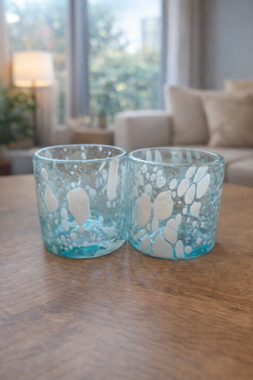 VERRE SOUFFLÉ LOT DE 2 ( pièces unique)
