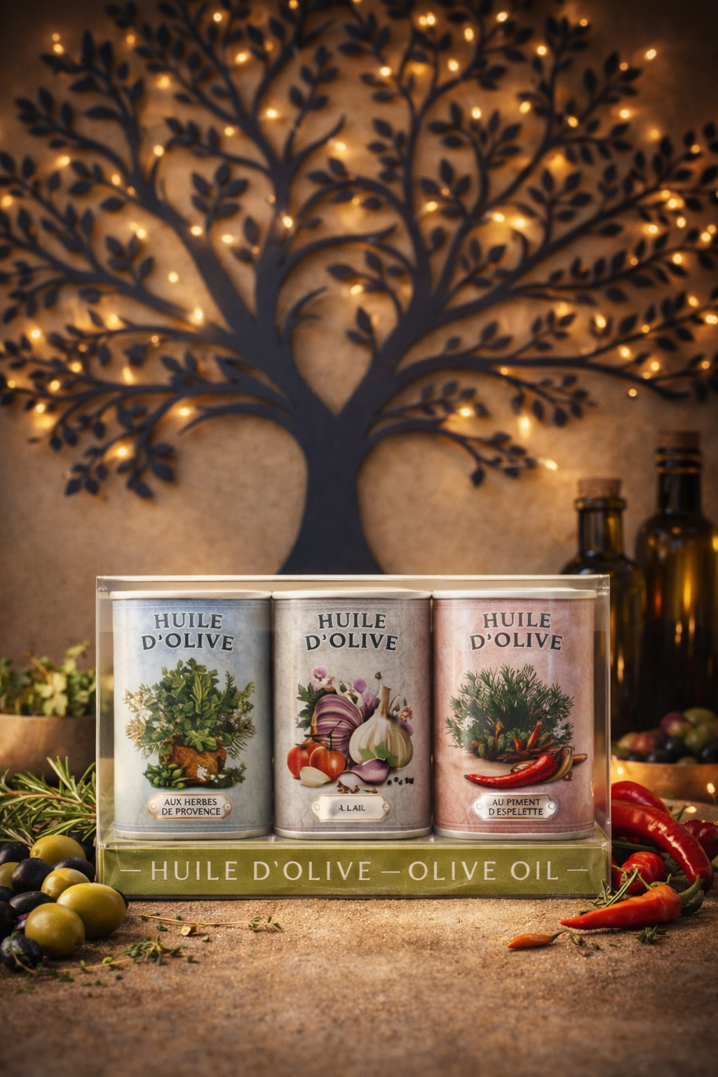 TRIO HUILE D'OLIVE H.DE PROVENCE/AIL/P. D'ESPELETTE